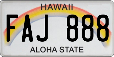 HI license plate FAJ888