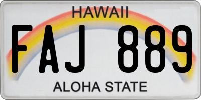 HI license plate FAJ889