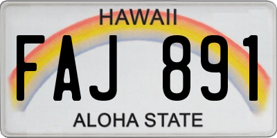 HI license plate FAJ891