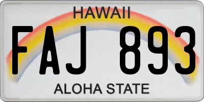 HI license plate FAJ893