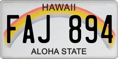 HI license plate FAJ894