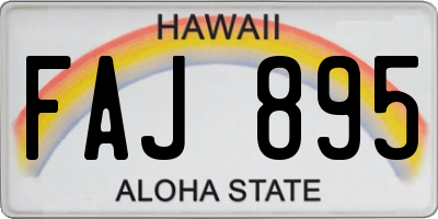 HI license plate FAJ895