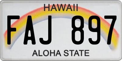 HI license plate FAJ897