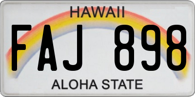 HI license plate FAJ898