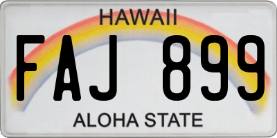HI license plate FAJ899