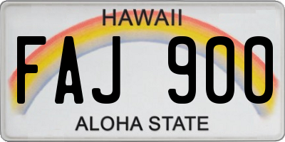 HI license plate FAJ900