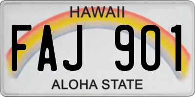 HI license plate FAJ901