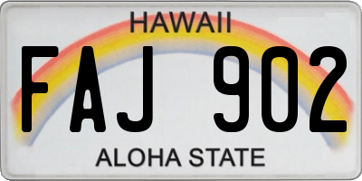 HI license plate FAJ902