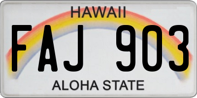 HI license plate FAJ903