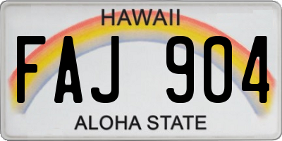 HI license plate FAJ904