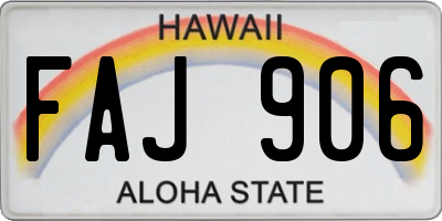 HI license plate FAJ906