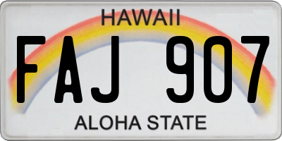 HI license plate FAJ907