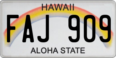 HI license plate FAJ909