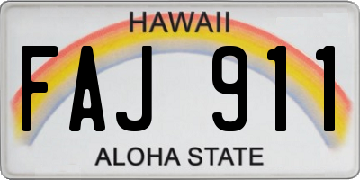 HI license plate FAJ911
