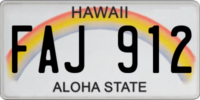 HI license plate FAJ912