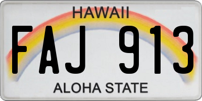 HI license plate FAJ913
