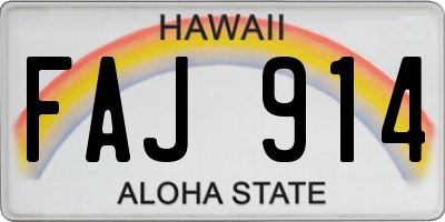 HI license plate FAJ914