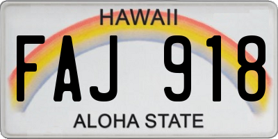 HI license plate FAJ918
