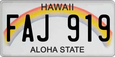 HI license plate FAJ919