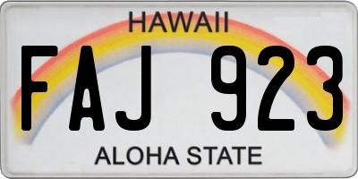 HI license plate FAJ923