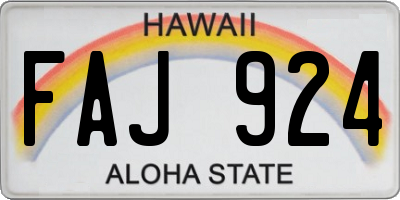 HI license plate FAJ924