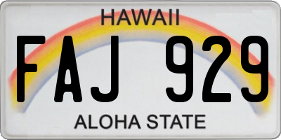 HI license plate FAJ929