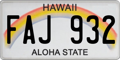 HI license plate FAJ932