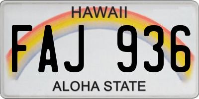 HI license plate FAJ936