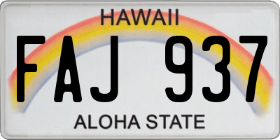 HI license plate FAJ937