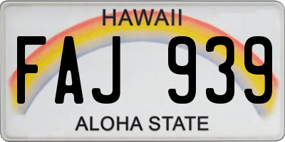 HI license plate FAJ939