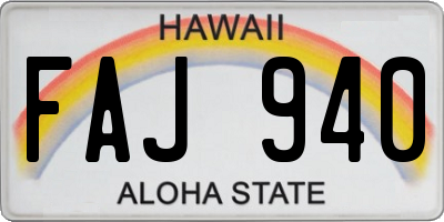 HI license plate FAJ940