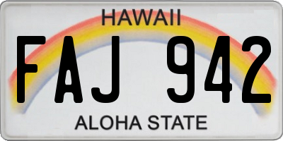 HI license plate FAJ942