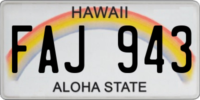 HI license plate FAJ943