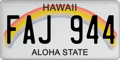 HI license plate FAJ944