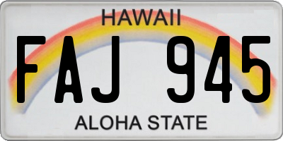 HI license plate FAJ945
