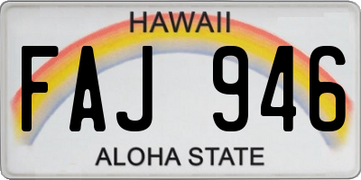 HI license plate FAJ946
