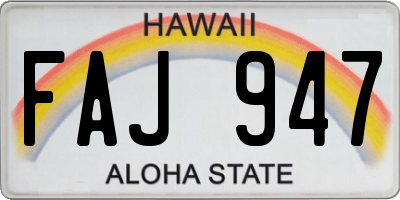 HI license plate FAJ947