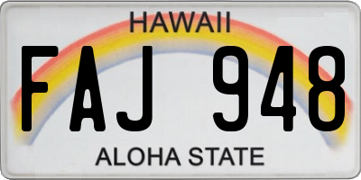 HI license plate FAJ948