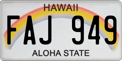 HI license plate FAJ949