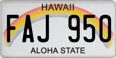 HI license plate FAJ950