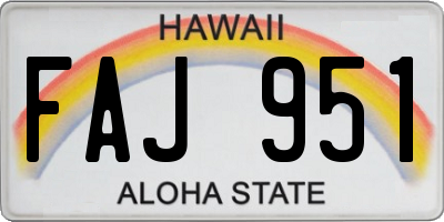 HI license plate FAJ951