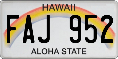 HI license plate FAJ952