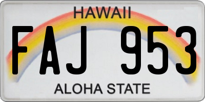HI license plate FAJ953