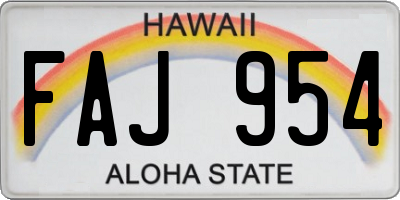 HI license plate FAJ954