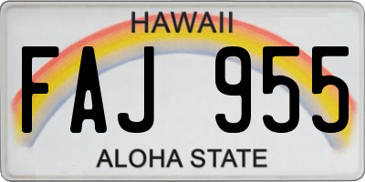 HI license plate FAJ955
