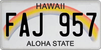 HI license plate FAJ957