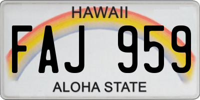 HI license plate FAJ959