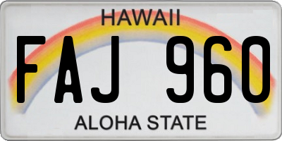 HI license plate FAJ960