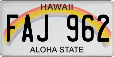 HI license plate FAJ962