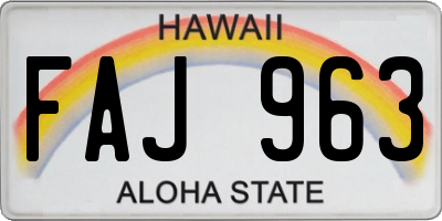 HI license plate FAJ963